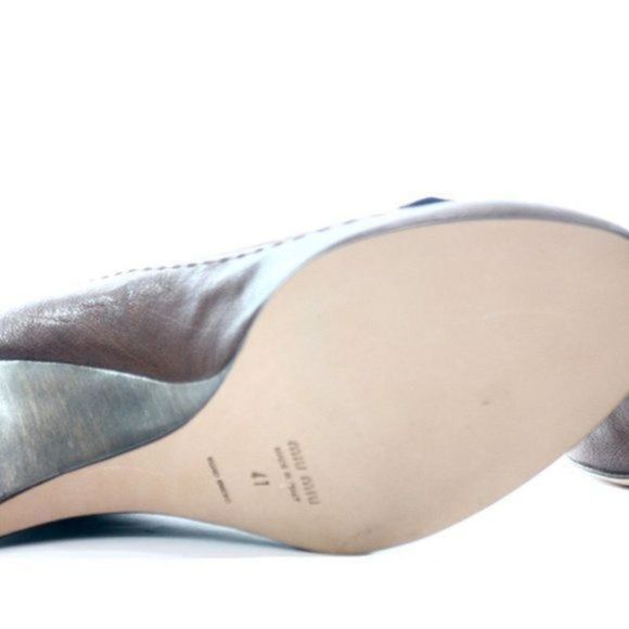 COPY - MIU MIU LEATHER PEEP TOE WEDGE PUMP SIZE 11 NEW WI - Picture 5 of 5